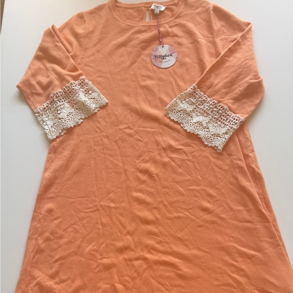 NWT Hayden Los Angeles Vibrant Orange Cotton Fabric with Tag Loose (A)